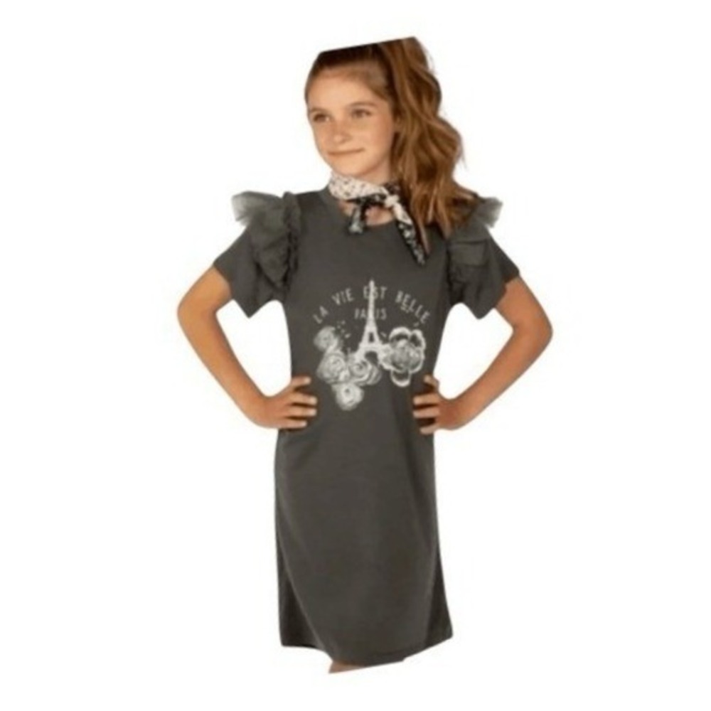 Mia Joy Joyfolie Peyton La Vie Est Belle Paris Midi Dress Gray Knit Tulle‎ 3